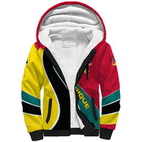 Mozambique Sherpa Hoodie with Red Yellow Green Wave Design and National Emblem - Wonder Print Shop