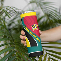Mozambique Skinny Tumbler with Red Yellow Green Wave Design and National Emblem - Wonder Print Shop