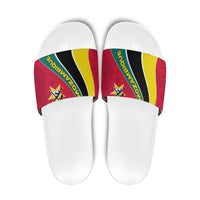 Mozambique Slide Sandals with Red Yellow Green Wave Design and National Emblem - Wonder Print Shop