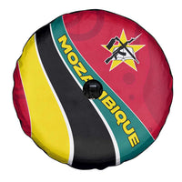 Mozambique Spare Tire Cover with Red Yellow Green Wave Design and National Emblem - Wonder Print Shop