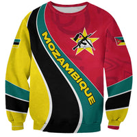 Mozambique Sweatshirt with Red Yellow Green Wave Design and National Emblem - Wonder Print Shop