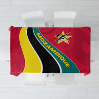 Mozambique Tablecloth with Red Yellow Green Wave Design and National Emblem - Wonder Print Shop