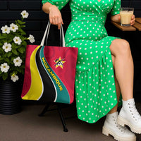 Mozambique Tote Bag with Red Yellow Green Wave Design and National Emblem - Wonder Print Shop