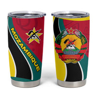 Mozambique Tumbler Cup with Red Yellow Green Wave Design and National Emblem - Wonder Print Shop