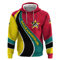 Mozambique Zip Hoodie with Red Yellow Green Wave Design and National Emblem - Wonder Print Shop