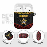 Mozambique AirPods Case with Black Red Tribal Design and National Map Pattern - Wonder Print Shop