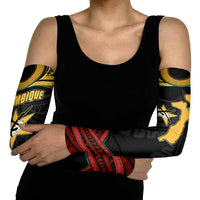 Mozambique Arm Sleeves with Black Red Tribal Design and National Map Pattern - Wonder Print Shop