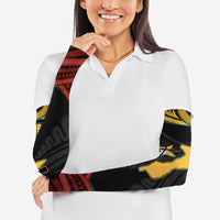 Mozambique Arm Sleeves with Black Red Tribal Design and National Map Pattern - Wonder Print Shop
