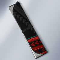 Mozambique Auto Sun Shade with Black Red Tribal Design and National Map Pattern - Wonder Print Shop