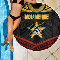Mozambique Beach Blanket with Black Red Tribal Design and National Map Pattern - Wonder Print Shop