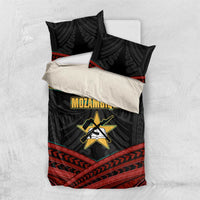 Mozambique Bedding Set with Black Red Tribal Design and National Map Pattern - Wonder Print Shop