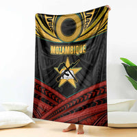 Mozambique Blanket with Black Red Tribal Design and National Map Pattern - Wonder Print Shop