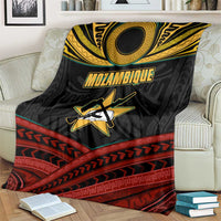 Mozambique Blanket with Black Red Tribal Design and National Map Pattern - Wonder Print Shop