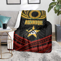Mozambique Blanket with Black Red Tribal Design and National Map Pattern - Wonder Print Shop