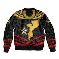 Mozambique Bomber Jacket with Black Red Tribal Design and National Map Pattern - Wonder Print Shop