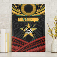 Mozambique Canvas Wall Art with Black Red Tribal Design and National Map Pattern - Wonder Print Shop