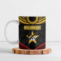 Mozambique Ceramic Mug with Black Red Tribal Design and National Map Pattern - Wonder Print Shop