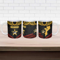 Mozambique Ceramic Mug with Black Red Tribal Design and National Map Pattern - Wonder Print Shop