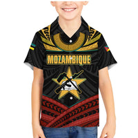 Mozambique Family Matching Mermaid Dress and Hawaiian Shirt with Black Red Tribal Design and National Map Pattern - Wonder Print Shop