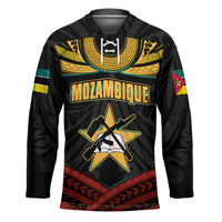 Mozambique Hockey Jersey with Black Red Tribal Design and National Map Pattern - Wonder Print Shop