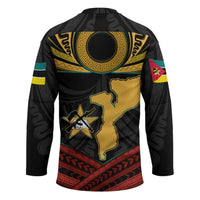 Mozambique Hockey Jersey with Black Red Tribal Design and National Map Pattern - Wonder Print Shop