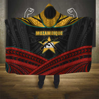 Mozambique Hooded Blanket with Black Red Tribal Design and National Map Pattern - Wonder Print Shop