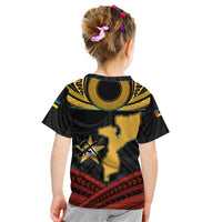 Mozambique Kid T Shirt with Black Red Tribal Design and National Map Pattern - Wonder Print Shop