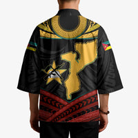 Mozambique Kimono with Black Red Tribal Design and National Map Pattern - Wonder Print Shop