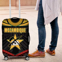 Mozambique Luggage Cover with Black Red Tribal Design and National Map Pattern - Wonder Print Shop