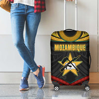 Mozambique Luggage Cover with Black Red Tribal Design and National Map Pattern - Wonder Print Shop
