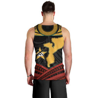 Mozambique Men Tank Top with Black Red Tribal Design and National Map Pattern - Wonder Print Shop
