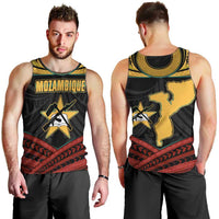 Mozambique Men Tank Top with Black Red Tribal Design and National Map Pattern - Wonder Print Shop