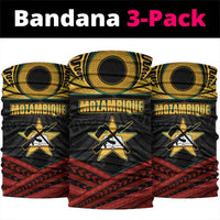 Mozambique Neck Gaiter with Black Red Tribal Design and National Map Pattern TS04