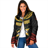 Mozambique Padded Jacket with Black Red Tribal Design and National Map Pattern - Wonder Print Shop