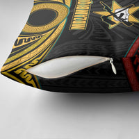 Mozambique Pillow Cover with Black Red Tribal Design and National Map Pattern - Wonder Print Shop