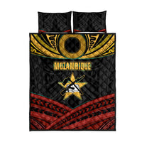 Mozambique Quilt Bed Set with Black Red Tribal Design and National Map Pattern - Wonder Print Shop