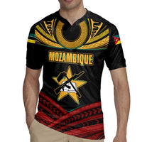 Mozambique Rugby Jersey with Black Red Tribal Design and National Map Pattern - Wonder Print Shop
