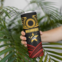 Mozambique Skinny Tumbler with Black Red Tribal Design and National Map Pattern - Wonder Print Shop