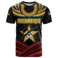Mozambique T Shirt with Black Red Tribal Design and National Map Pattern - Wonder Print Shop