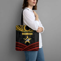 Mozambique Tote Bag with Black Red Tribal Design and National Map Pattern - Wonder Print Shop
