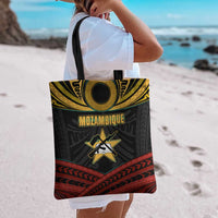Mozambique Tote Bag with Black Red Tribal Design and National Map Pattern - Wonder Print Shop