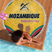 Mozambique Beach Blanket with Yellow Red Green Swirl Design and Independence Day - Wonder Print Shop