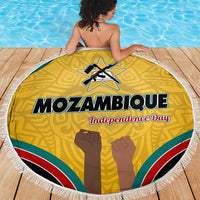 Mozambique Beach Blanket with Yellow Red Green Swirl Design and Independence Day - Wonder Print Shop