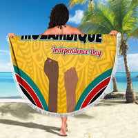 Mozambique Beach Blanket with Yellow Red Green Swirl Design and Independence Day - Wonder Print Shop