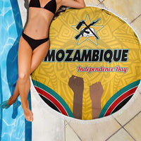 Mozambique Beach Blanket with Yellow Red Green Swirl Design and Independence Day - Wonder Print Shop