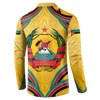 Mozambique Button Sweatshirt with Yellow Red Green Swirl Design and Independence Day - Wonder Print Shop