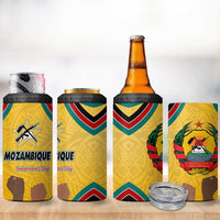 Mozambique 4 in 1 Can Cooler Tumbler with Yellow Red Green Swirl Design and Independence Day - Wonder Print Shop