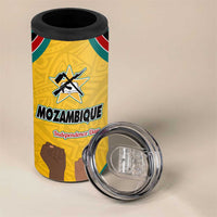 Mozambique 4 in 1 Can Cooler Tumbler with Yellow Red Green Swirl Design and Independence Day - Wonder Print Shop