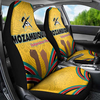 Mozambique Car Seat Cover with Yellow Red Green Swirl Design and Independence Day - Wonder Print Shop