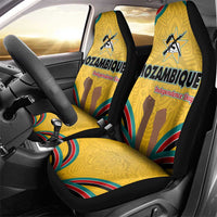 Mozambique Car Seat Cover with Yellow Red Green Swirl Design and Independence Day - Wonder Print Shop